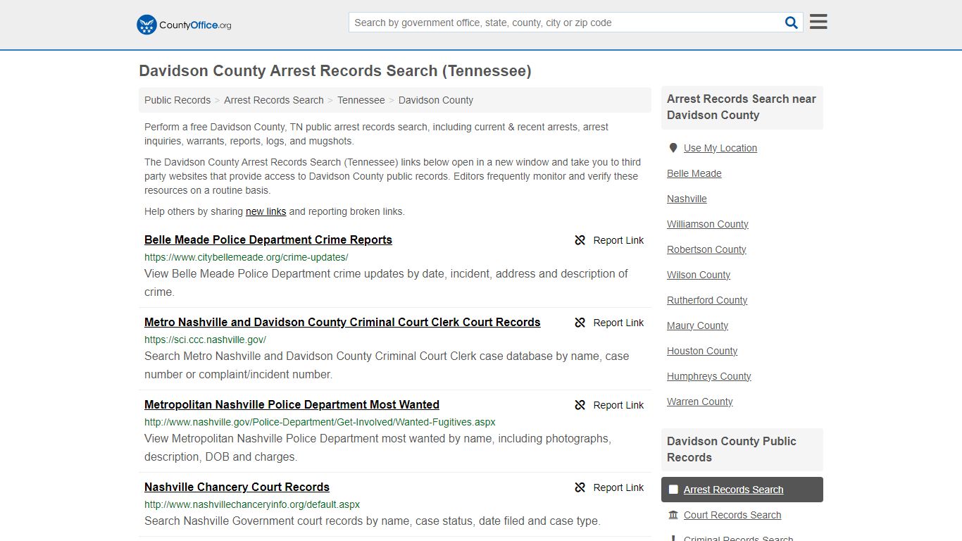 Arrest Records Search - Davidson County, TN (Arrests & Mugshots)