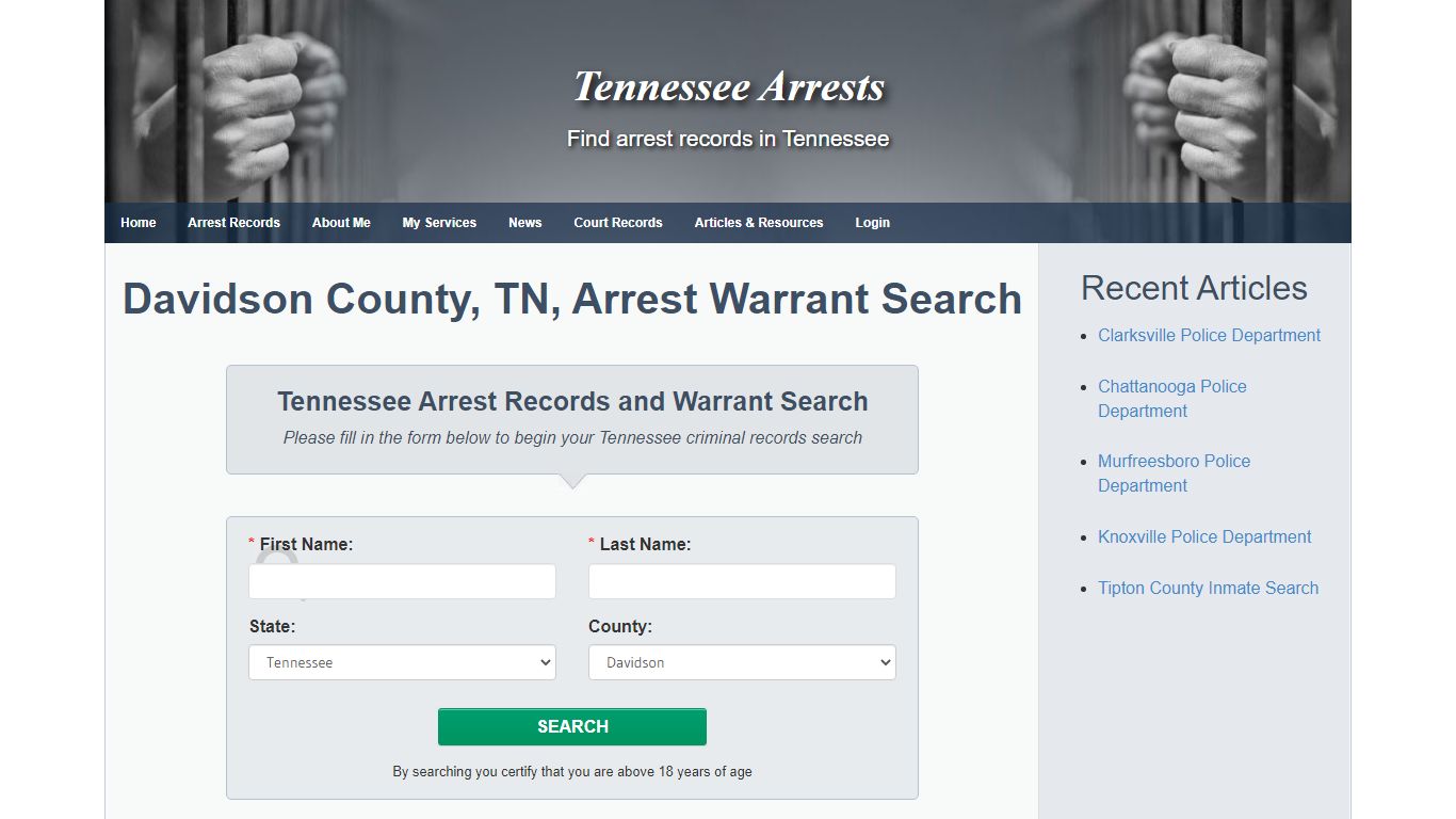 Davidson County, TN, Arrest Warrant Search - Tennessee Arrests